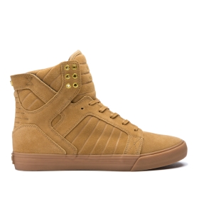 Supra Mens SKYTOP Tan/Lt Gum High Top Shoes | CA-79318